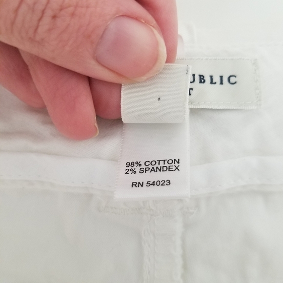 Banana Republic Martin Fit Flared Leg Cotton White Pant Stretch Size 4 - Picture 13 of 15